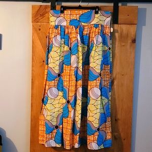 Long colorful printed skirt